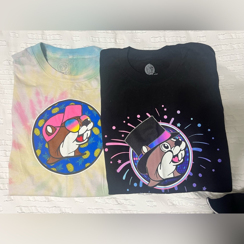 Two Graphic T-Shirts - Tie-Dye and Black